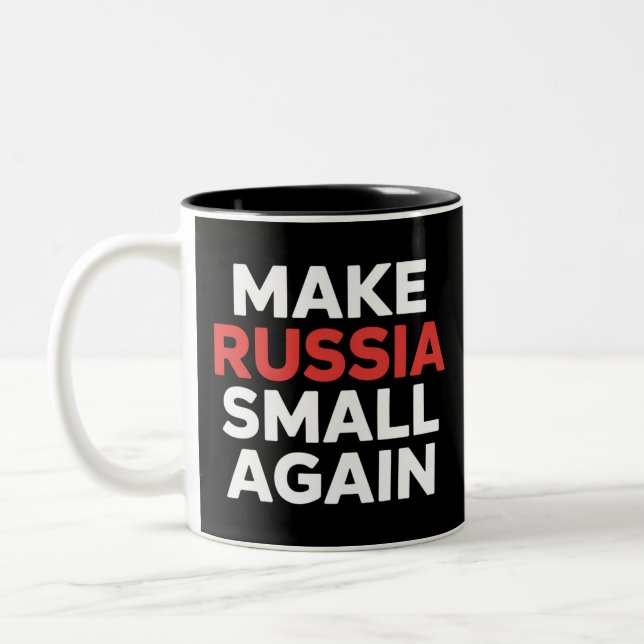 Make Russia Small Again Make Russia Small  Two-Tone Coffee Mug (Left)