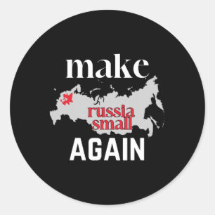 Make Russia Small Again Ukraine Flag Color Russia Classic Round Sticker