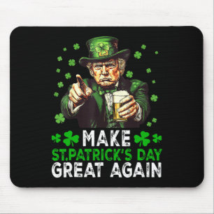 Make Saint Patrick's Day Great Again Usa Flag Funn Mouse Pad