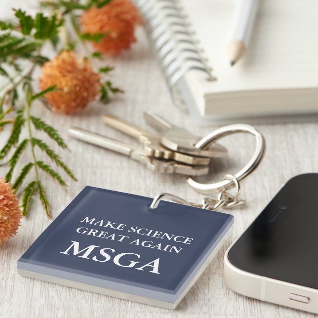 Make Science Great Again MSGA Typography Key Ring (Front Right)