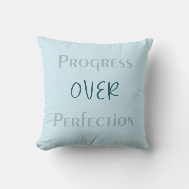 Make Small Progress Daily With Reflective Blue Art Cushion (Front)