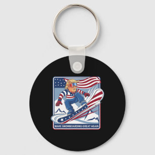 Make Snowboarding Great Again Donald Trump - Funny Key Ring