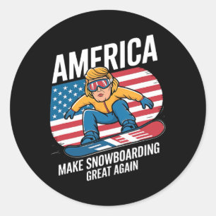 Make Snowboarding Great Again Donald Trump - Usa S Classic Round Sticker