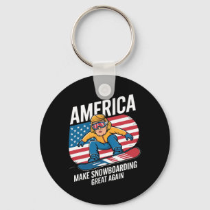 Make Snowboarding Great Again Donald Trump - Usa S Key Ring