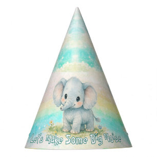 Make Some Big Noise Elephant First Birthday Kids Party Hat