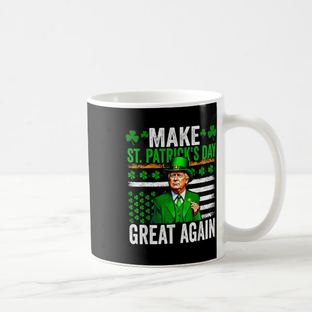 Make St Patrick Day Great Again Trump Drinking Bee Coffee Mug (Right)