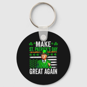 Make St Patrick Day Great Again Trump Drinking Bee Key Ring
