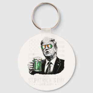 Make St Patricks Day Great Again, American Flag Key Ring