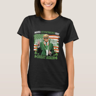 Make St Patricks Day Great Again American Flag Usa T-Shirt