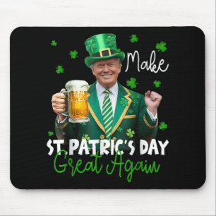 Make St Patricks Day Great Again American Shamrock Mouse Pad