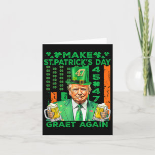 Make St Patrick's Day Great Again Flag Funny Trump Card