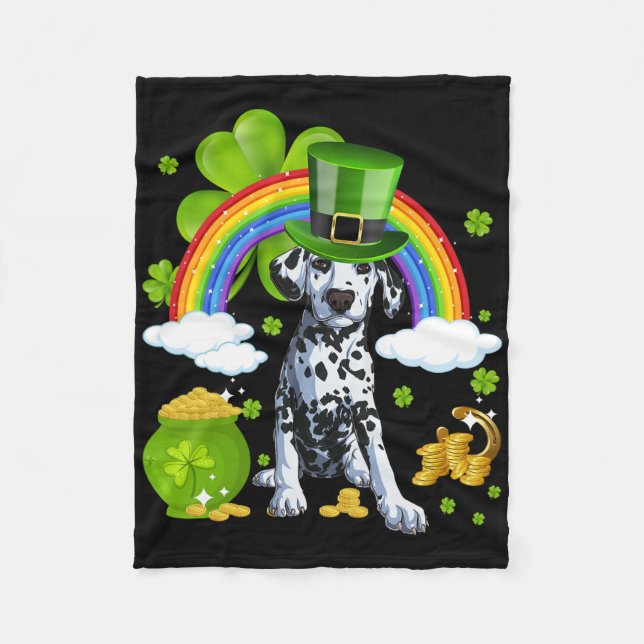 Make St Patricks Day Great Again Funny Damatian Me Fleece Blanket (Front)