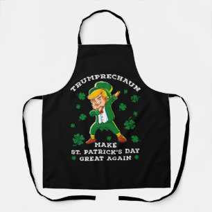 Make St Patrick's Day Great Again Funny Trump Apron