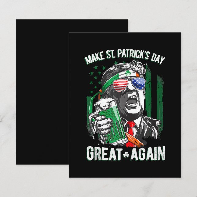 Make St Patrick's Day Great Again Funny Trump Card (Front/Back)