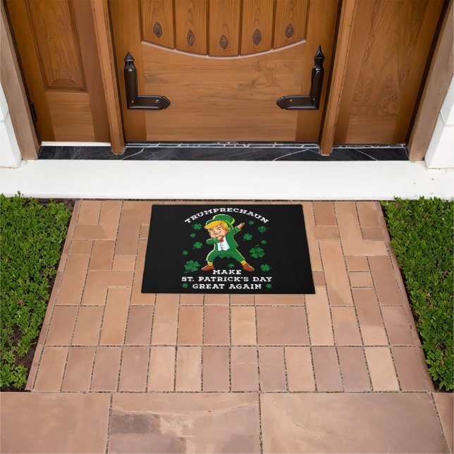 Make St Patrick's Day Great Again Funny Trump Doormat (Outdoor)