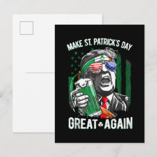 Make St Patrick's Day Great Again Funny Trump Invitation Postcard
