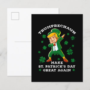 Make St Patrick's Day Great Again Funny Trump Invitation Postcard