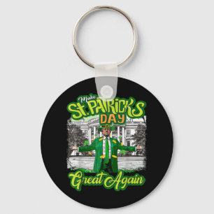 Make St. Patricks Day Great Again Funny Trump Key Ring