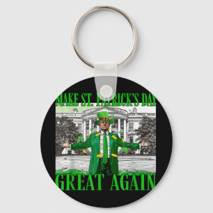 Make St. Patricks Day Great Again Funny Trump Key Ring