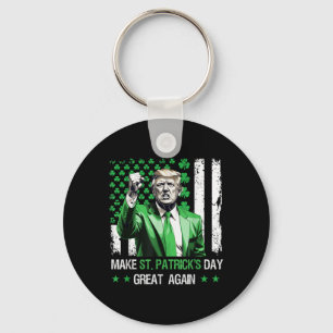 Make St Patricks Day Great Again Funny Trump Key Ring