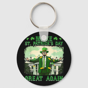 Make St. Patricks Day Great Again Funny Trump Key Ring