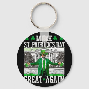 Make St. Patricks Day Great Again Funny Trump Key Ring