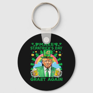 Make St. Patrick's Day Great Again Funny Trump Men Key Ring