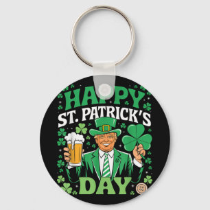 Make St Patricks Day Great Again Funny Trump Men W Key Ring
