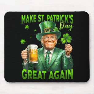 Make St Patricks Day Great Again Funny Trump Men W Mouse Pad