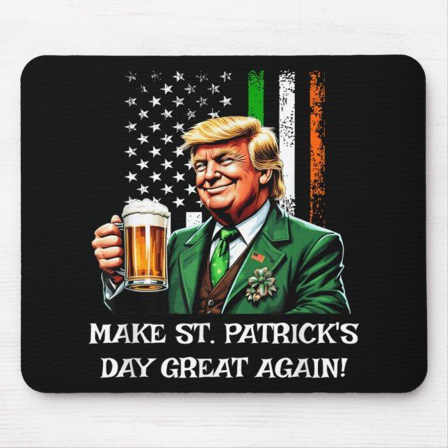 Make St Patricks Day Great Again Funny Trump Men W Mouse Pad (Front)