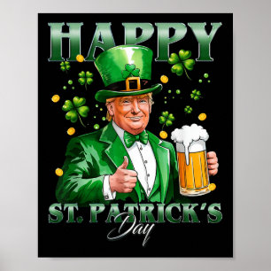 Make St Patricks Day Great Again Funny Trump Men W Poster