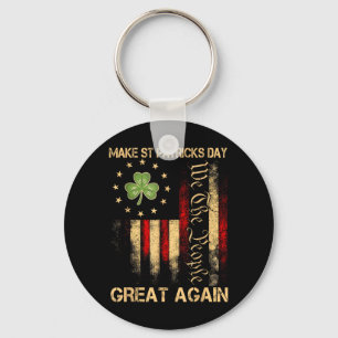 Make St Patricks Day Great Again Funny Trump Mens Key Ring
