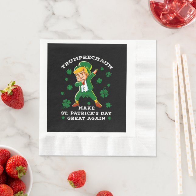 Make St Patrick's Day Great Again Funny Trump Napkin (Insitu)