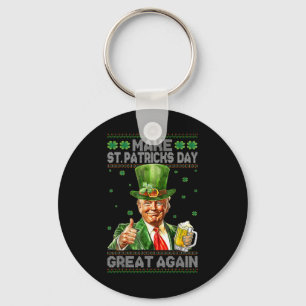 Make St Patricks Day Great Again Funny Trump Pajam Key Ring