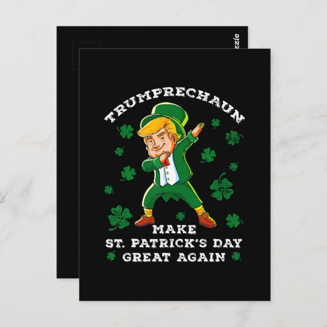 Make St Patrick's Day Great Again Funny Trump Postcard (Front/Back)