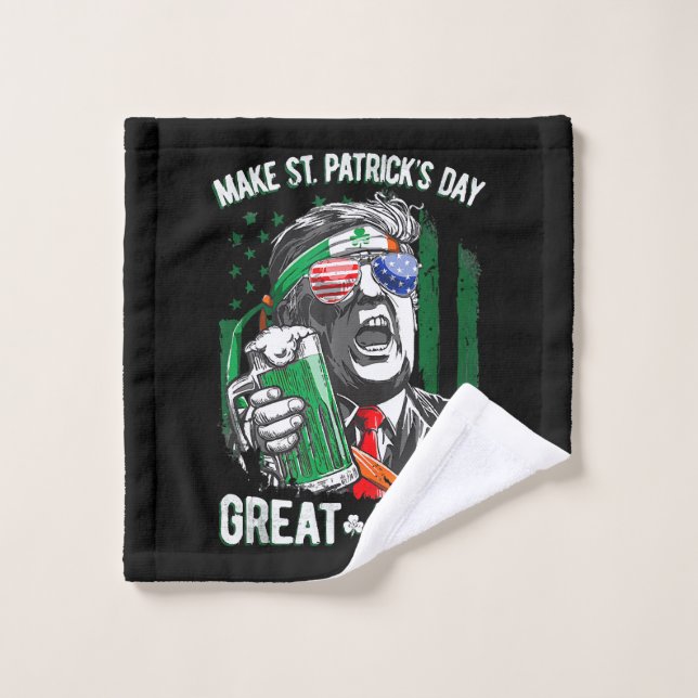 Make St Patrick's Day Great Again Funny Trump Wash Cloth (Wash Cloth)