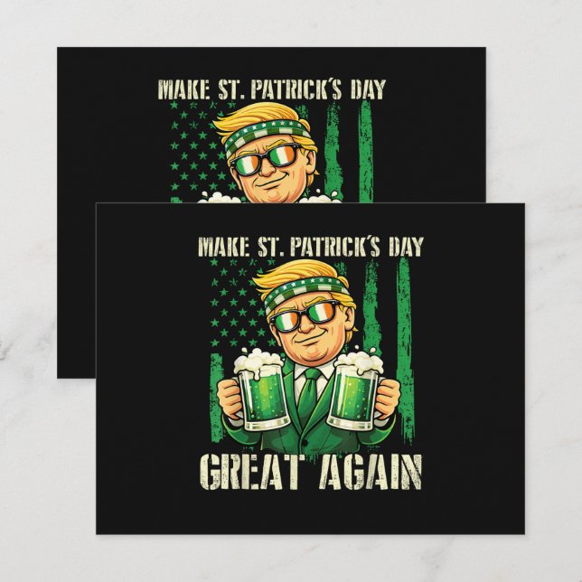 Make St. Patrick's Day Great Again Invitation (Front/Back)