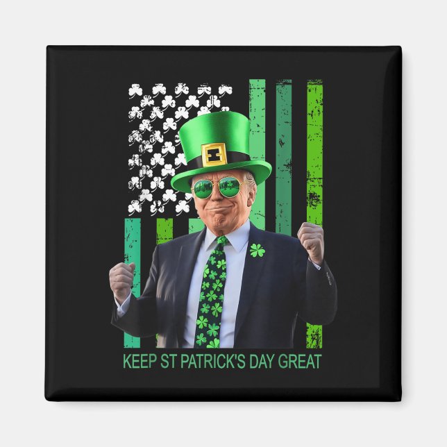 Make St Patricks Day Great Again Irish American Fl Magnet (Front)