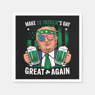 Make St Patrick's Day Great Again Irish Trump Napkin