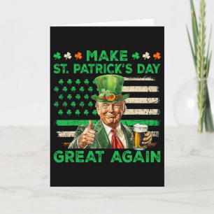 Make St Patricks Day Great Again Irish Usa Flag Tr Card