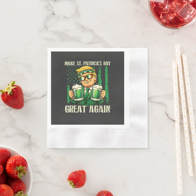 Make St. Patrick's Day Great Again Napkin (Insitu)