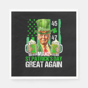 Make St Patrick's Day Great Again Shamrock Trump A Napkin