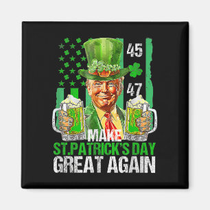 Make St Patricks Day Great Again Shamrock Trump Am Magnet
