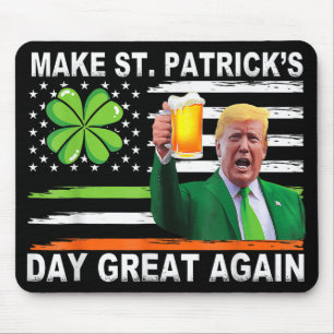 Make St Patricks Day Great Again Shamrock Trump Am Mouse Pad