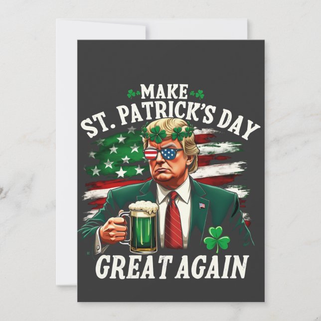 Make St. Patrick's Day Great Again Trump  Invitation (Front)