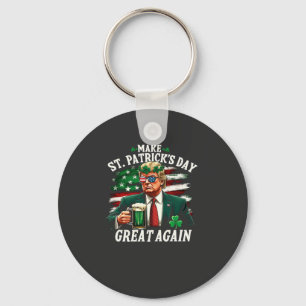 Make St. Patrick's Day Great Again Trump Key Ring