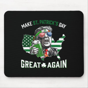 Make St Patricks Day Great Again Trump Shamrock Ir Mouse Pad