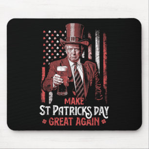 Make St Patricks Day Great Again Trump Shamrock Mouse Pad