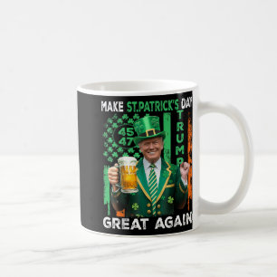 Make St Patricks Day Great Again Usa Flag Shamrock Coffee Mug