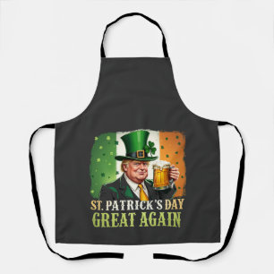 Make St. Patrick's Great Again Trump Irish Apron